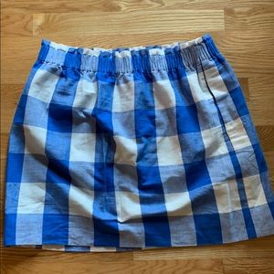 JCrew white and blue gingham skirt